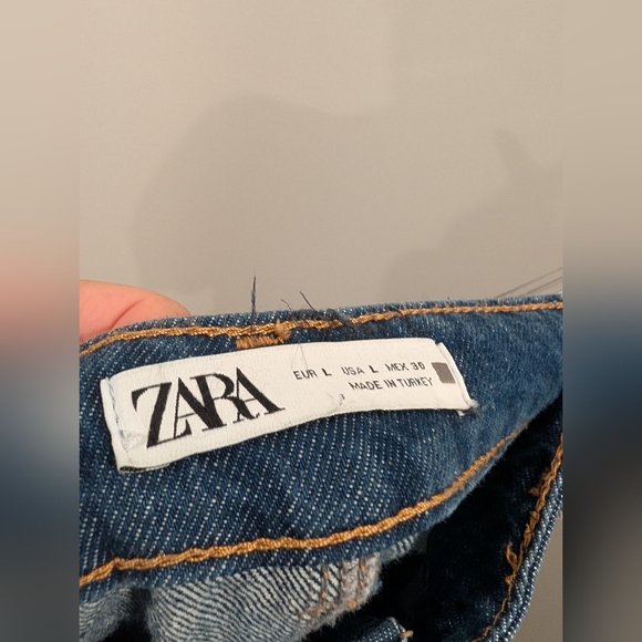 NWOT Zara Denim Flare A Line Maxi Midi Skirt Size Large Blue Long - Picture 4 of 4